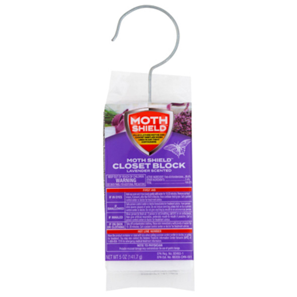 MOTH SHIELD CLOSET DEODORIZER 5OZ LAVENDER ON HANGER MOTH SHIELD CLOSET DEODORIZER 5OZ LAVENDER ON HANGER