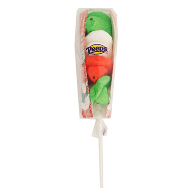 CHRISTMAS PEEPS VANILLA FLAVOR CHICK DISPLAY CHICK POPS 4CT ASST COLORS 1.38 OZ COUNTER DISPLAY