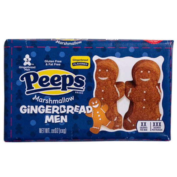 CHRISTMAS PEEPS 3CT MARSHMALLOW GINGERBREAD MEN 1.5 OZ COUNTER DISPLAY