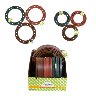 PLANTER STANDS PLASTIC SINGLE 10IN & 2PK 8IN 3 ASST COLORS IN 36PC PDQ