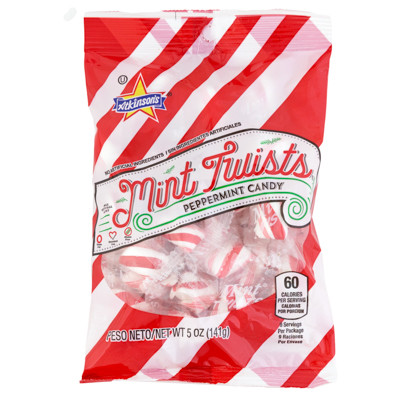 MINT TWISTS RED/WHITE 5 OZ PEG BAG