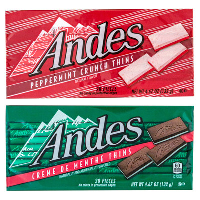 ANDES MIXED SHIPPER 4.67 OZ THIN MINTS AND PEPPERMINT CRUNCH