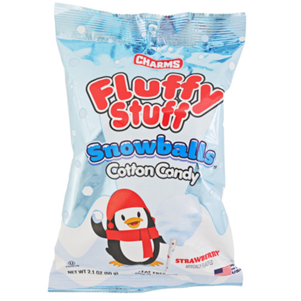 COTTON CANDY SNOWBALLS STRAWBERRY FLUFFY STUFF 2.1 OZ ON MERCHANDISE STRIP COTTON CANDY SNOWBALLS STRAWBERRY FLUFFY STUFF 2.1 OZ ON MERCHANDISE STRIP