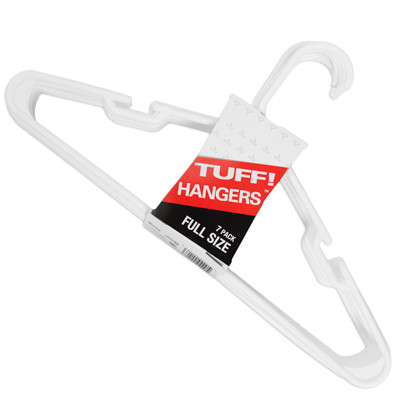 HANGERS TUBULAR WHITE 7CT FULL SIZE STACKABLE COUNTER DISPLAY MADE IN USA