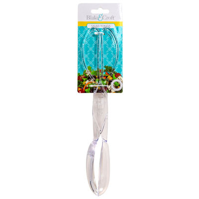 SALAD SERVING TONGS 11.3IN CLEAR PLASTIC B&C TCD