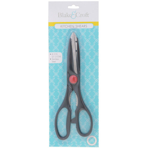 SCISSORS KITCHEN 8.5IN PLASTIC HANDLE STAINLESS BLADE B&C KITCHEN BLISTER CARD SCISSORS KITCHEN 8.5IN PLASTIC HANDLE STAINLESS BLADE B&C KITCHEN BLISTER CARD