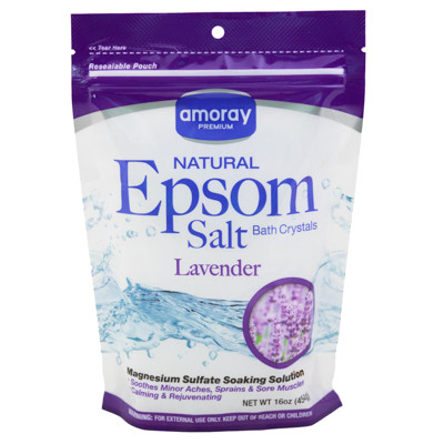 EPSOM SALT 16OZ LAVENDER AMORAY BAG