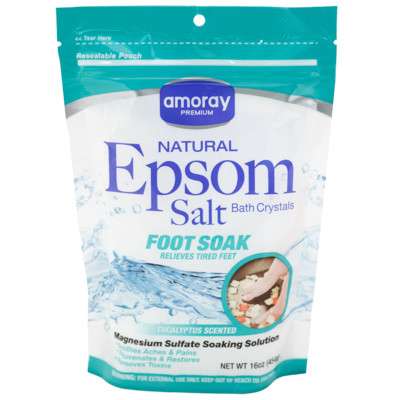 EPSOM SALT 16OZ FOOT SOAK AMORAY BAG