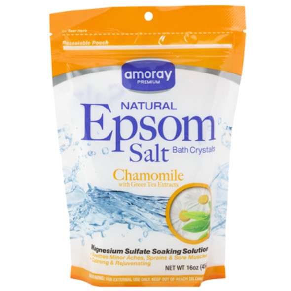 EPSOM SALT 16OZ CHAMOMILE AMORAY BAG EPSOM SALT 16OZ CHAMOMILE AMORAY BAG