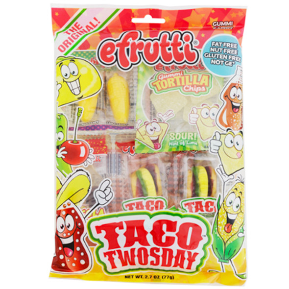 EFRUTTI TACO TWOSDAY GUMMI CANDY 2.7-OZ PEG BAG COUNTER DISPLAY