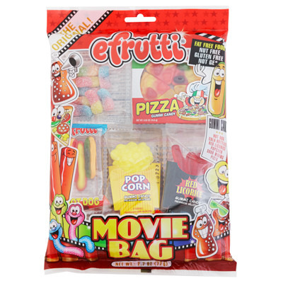 EFRUTTI MOVIE BAG GUMMI CANDY 2.7-OZ PEG BAG COUNTER DISPLAY