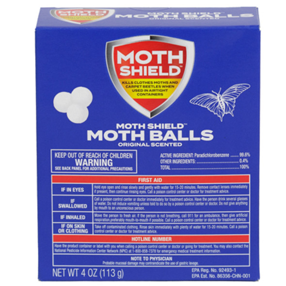 MOTH BALLS 4OZ ORIGINAL BOXED MOTH SHIELD MOTH BALLS 4OZ ORIGINAL BOXED MOTH SHIELD