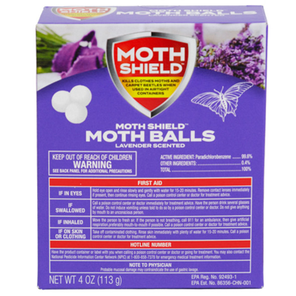 MOTH BALLS 4OZ LAVENDER BOXED MOTH SHIELD MOTH BALLS 4OZ LAVENDER BOXED MOTH SHIELD
