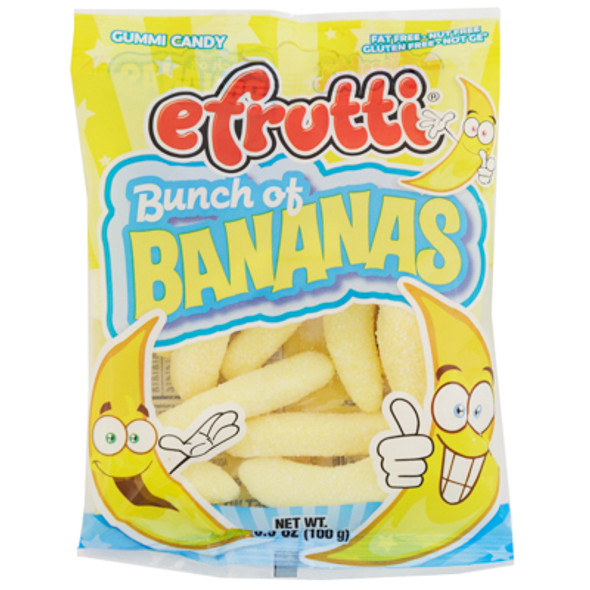 EFRUTTI BUNCH OF BANANAS GUMMI CANDY 3.5-OZ PEG BAG COUNTER DISPLAY EFRUTTI BUNCH OF BANANAS GUMMI CANDY 3.5-OZ PEG BAG COUNTER DISPLAY