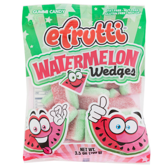 EFRUTTI WATERMELON WEDGES GUMMI CANDY 3.5-OZ PEG BAG COUNTER DISPLAY EFRUTTI WATERMELON WEDGES GUMMI CANDY 3.5-OZ PEG BAG COUNTER DISPLAY