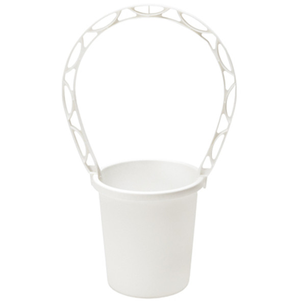 SMALL WHITE MEMORIAL BASKET 5.25 INCH