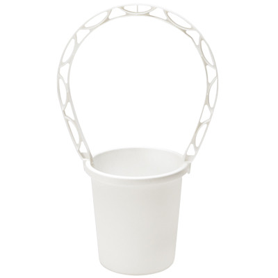 SMALL WHITE MEMORIAL BASKET 5.25 INCH