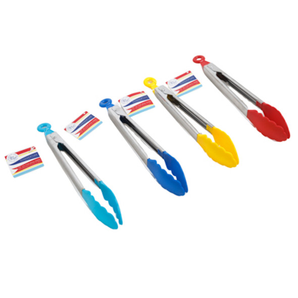 TONGS METAL W/PP HEAD 4AST SUMMER COLORS 10.125IN L/HT TONGS METAL W/PP HEAD 4AST SUMMER COLORS 10.125IN L/HT