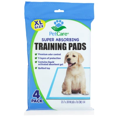 PET TRAINING PADS PET CARE 4-CT XLARGE 23.7 X 30