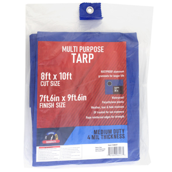 TARP 7.6X9.6 BLUE 4MIL WEATHER RESISTANT IN PDQ