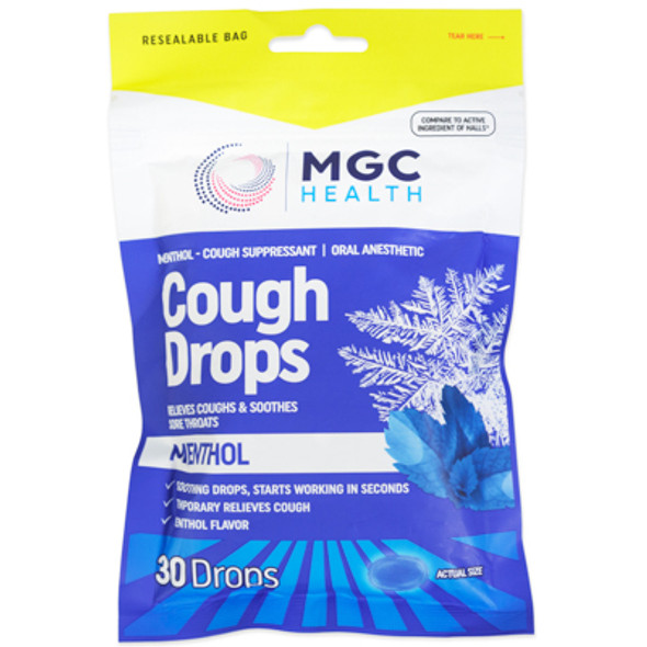 COUGH DROPS 30CT MENTHOL MGC HEALTH COUGH DROPS 30CT MENTHOL MGC HEALTH