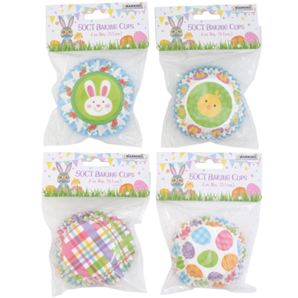 BAKING CUPS EASTER 4AST 2IN 50CT MDSGSTRIP PRELOADED PBH