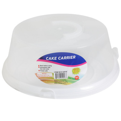 CAKE CARRIER WITH LOCK AND HANDLES WHITE 12D X 4.75H