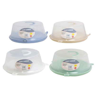 CAKE CARRIER WITH LOCK AND HANDLES WHITE 12D X 4.75H