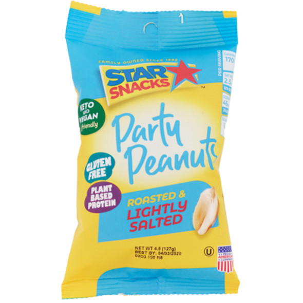 NUTS PARTY PEANUTS ROASTED & LIGHTLY SALTED 4.5OZ