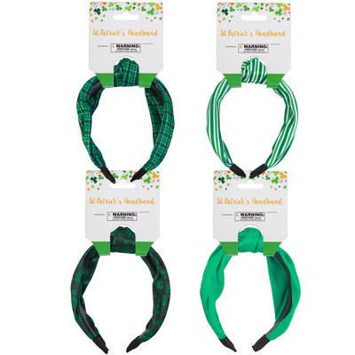 HEADBAND ST PATRICK'S LADIES KNOT STYLE 4AST BARBELL HDR