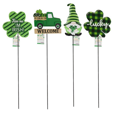 YARD STAKE METAL ST PATRICK'S 24IN 4AST/STPAT HANGTAG
