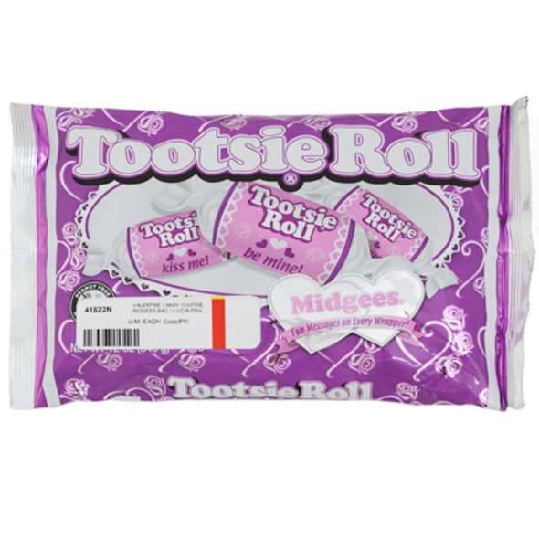 VALENTINE CANDY TOOTSIE MIDGEES BAG 12 OZ