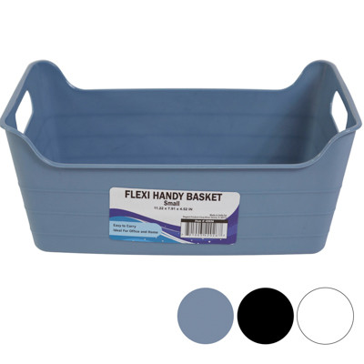 FELXIBLE BASKET SMALL 3 ASSORTED COLORS WHITE BLACK GRAY