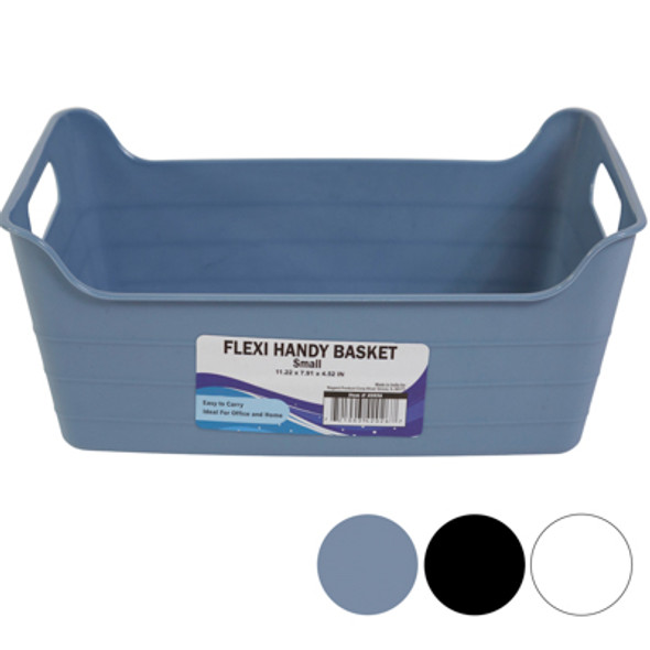 FELXIBLE BASKET SMALL 3 ASSORTED COLORS WHITE BLACK GRAY