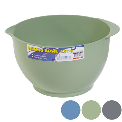 MIXING BOWL 115 OZ 3400ML 3 ASSORTED COLORS GREEN BLUE GRAY