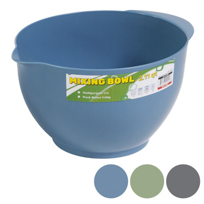MIXING BOWL 67 OZ 3 ASSORTED COLORS GREEN BUE GRAY