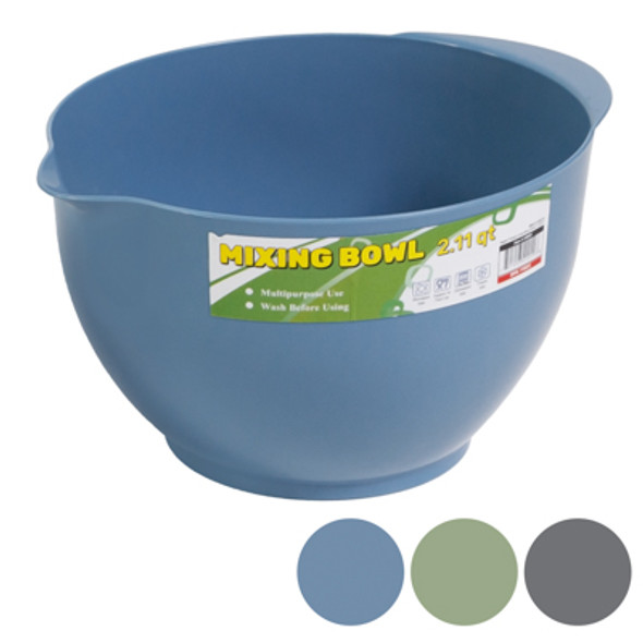 MIXING BOWL 67 OZ 3 ASSORTED COLORS GREEN BUE GRAY