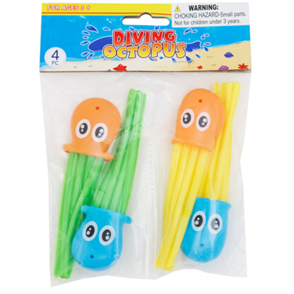 DIVING OCTOPUS 4PC POOL PLAY SET 4.75IN PBH