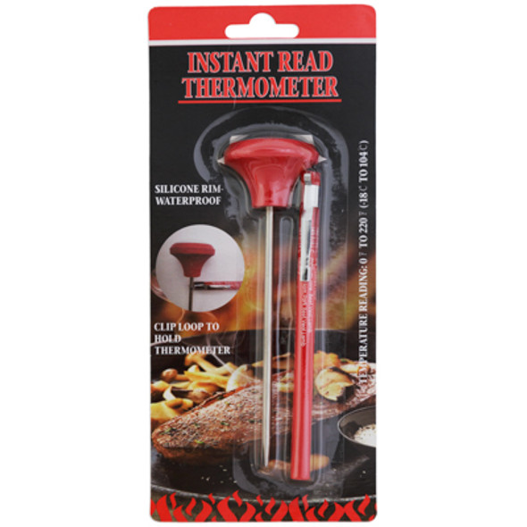 MEAT THERMOMETER W/HOLDER STAINLESS STEEL/SILICONE BBQ BLC MEAT THERMOMETER W/HOLDER STAINLESS STEEL/SILICONE BBQ BLC