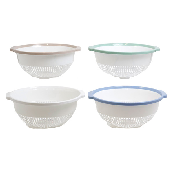 COLANDER 12IN WHITE COLORED RIM 4 COLORS #RING BOWL 22 COUNTER DISPLAY