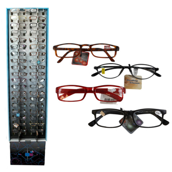 READING GLASSES 240PC 9 ASSORTED POWERS FLOOR DISPLAY