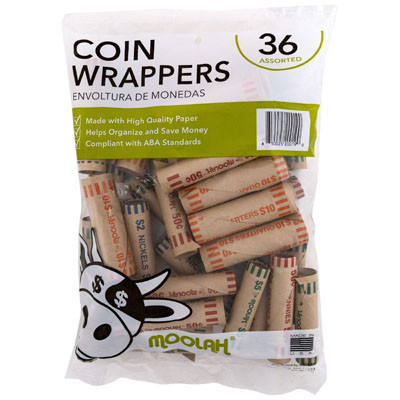 COIN WRAPPERS - ASSORTED 36-CT.