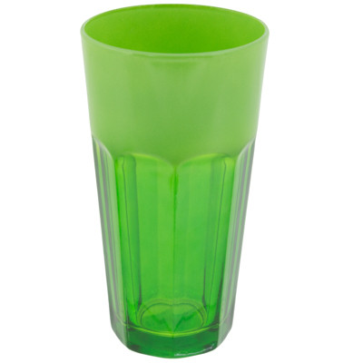 DRINKWARE 13OZ TWO TONE GREEN OCTA BASE GLASS