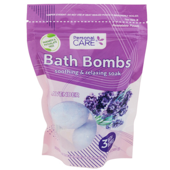 BATH BOMBS 3PK 5.29OZ LAVENDER PERSONAL CARE BATH BOMBS 3PK 5.29OZ LAVENDER PERSONAL CARE