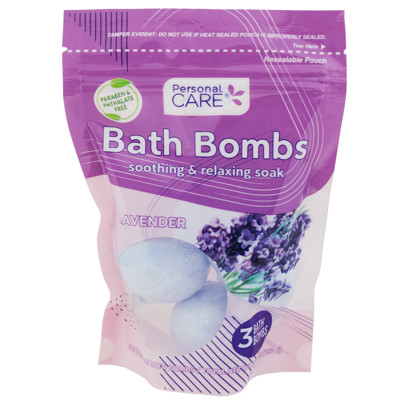 BATH BOMBS 3PK 5.29OZ LAVENDER PERSONAL CARE