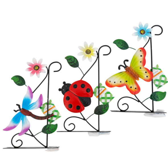 PLANT BRACKET W/ PAINTED STEEL BUG DECOR 3AST MOUNTING SCREWS INCLD L&G HT