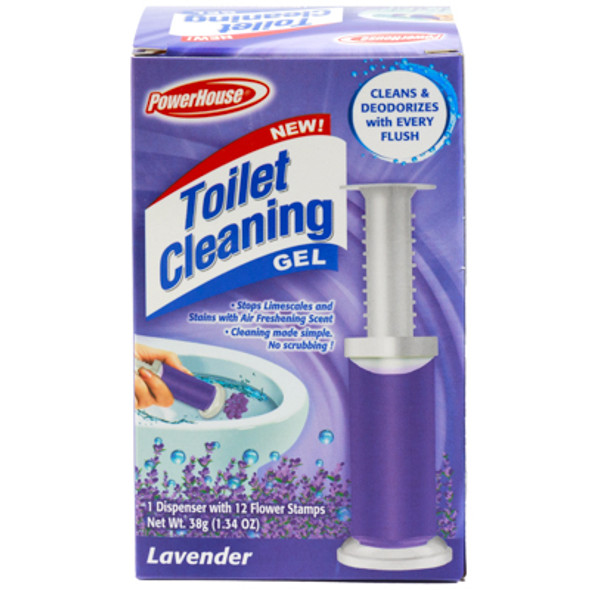 TOILET CLEANING GEL KIT LAVENDER 1 DISPENSER & 12 GEL STAMPS POWERHOUSE TOILET CLEANING GEL KIT LAVENDER 1 DISPENSER & 12 GEL STAMPS POWERHOUSE