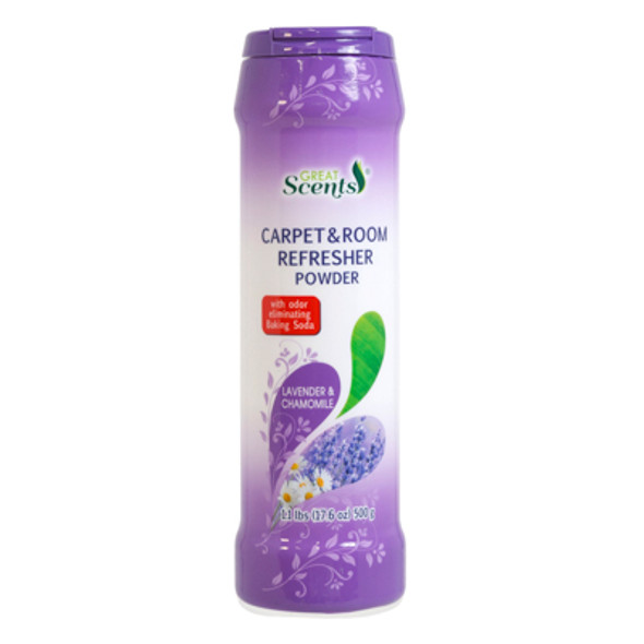 CARPET&ROOM REFRESHER POWDER 17.6OZ LAVENDER & CHAMOMILE GREAT SCENTS