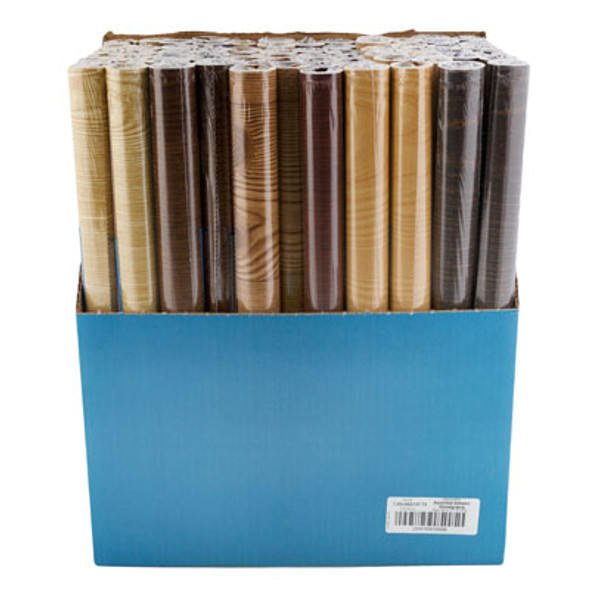 SHELF LINER ADHESO - WOOD GRAINS18IN X 1.5-YD DISPLAY#1.5D-ASST57-72