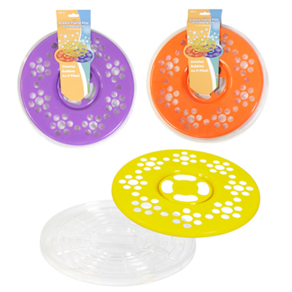 BUBBLE FLYING DISC W/ DIPPING TRAY JUMBO 11.4IN DIA 3AST SLEEVECARD